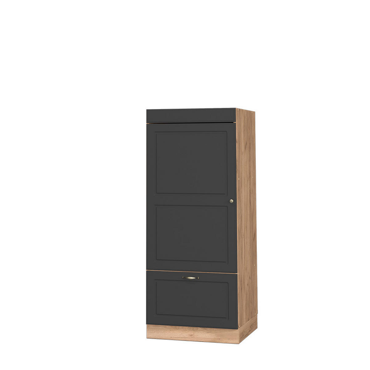 MIKROWELLENSCHRANK Fame-Line Anthrazit-Gold 60 cm - Eichefarben/Anthrazit, Holzwerkstoff (60/153.6/58.1cm) - Vicco