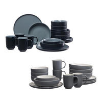 XXL KOMBISERVICE Jasper schwarz-grau 32er Set - Schwarz/Grau, Keramik (1/1/1cm) - Ritzenhoff Breker