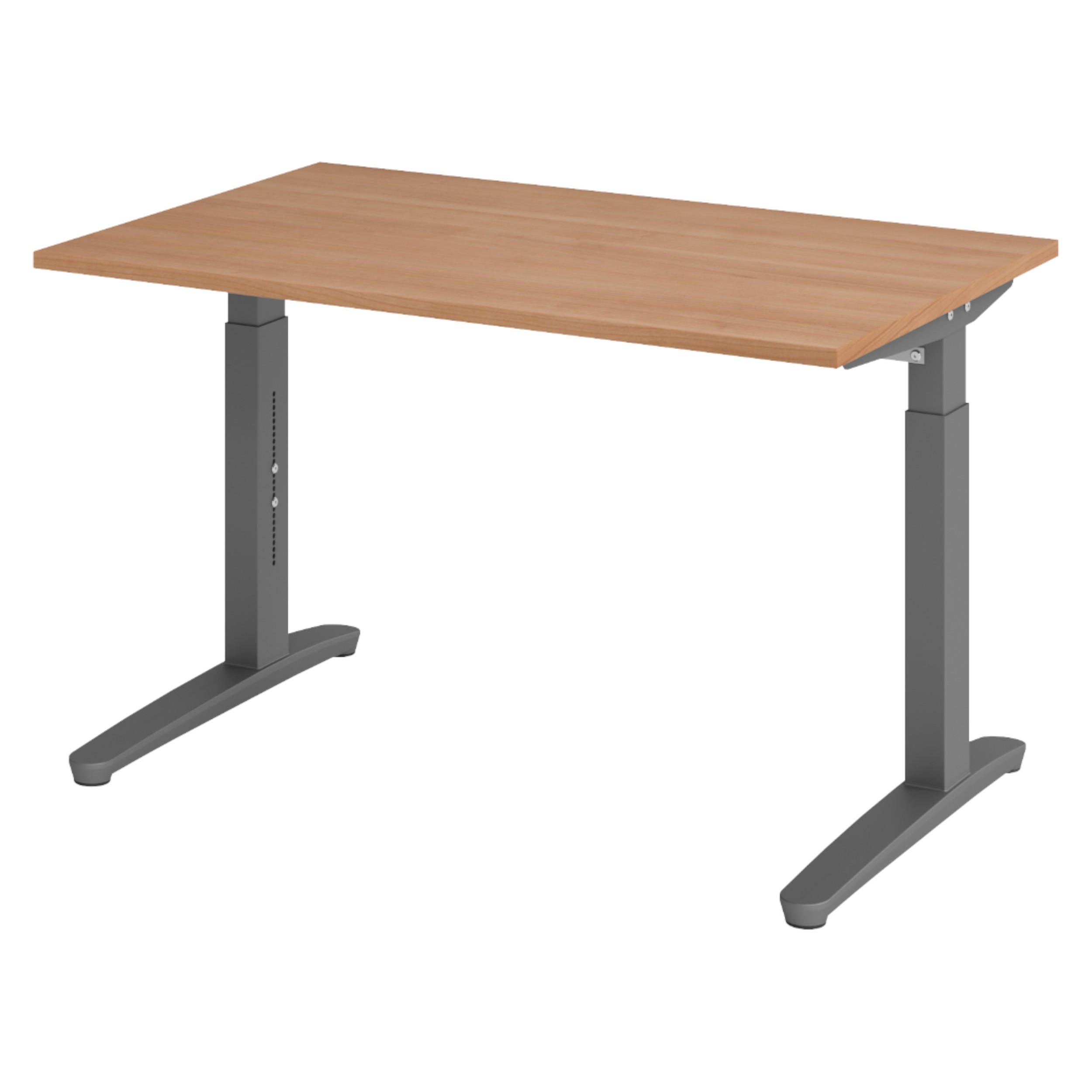 SCHREIBTISCH Serie-XB 80/120/74 cm in Nussbaumfarben/Graphitfarben - Nussbaumfarben/Graphitfarben, Holzwerkstoff (80/120/74cm) - bümö
