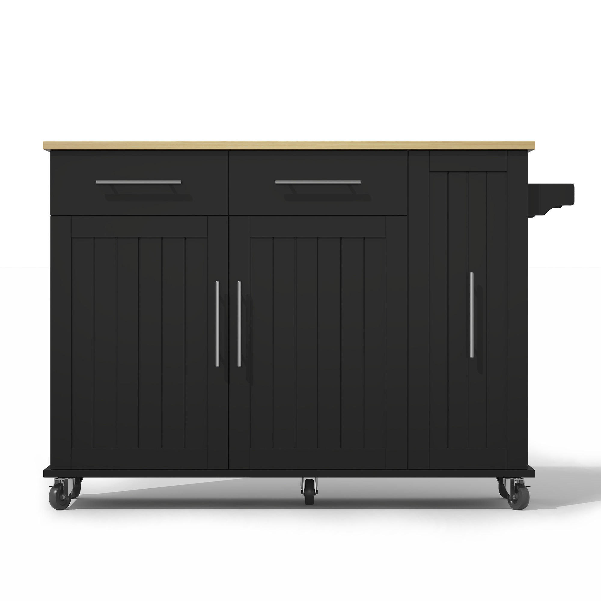 KÜCHENINSEL Schwarz 120/40/90 cm - Schwarz, Holzwerkstoff (120/90/40cm) - PANGIVO