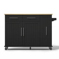 KÜCHENINSEL Schwarz 120/40/90 cm - Schwarz, Holzwerkstoff (120/90/40cm) - PANGIVO