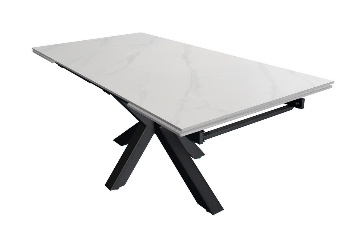 ESSTISCH MIMO - Schwarz/Weiß, Keramik (90/180/76cm) - SAM