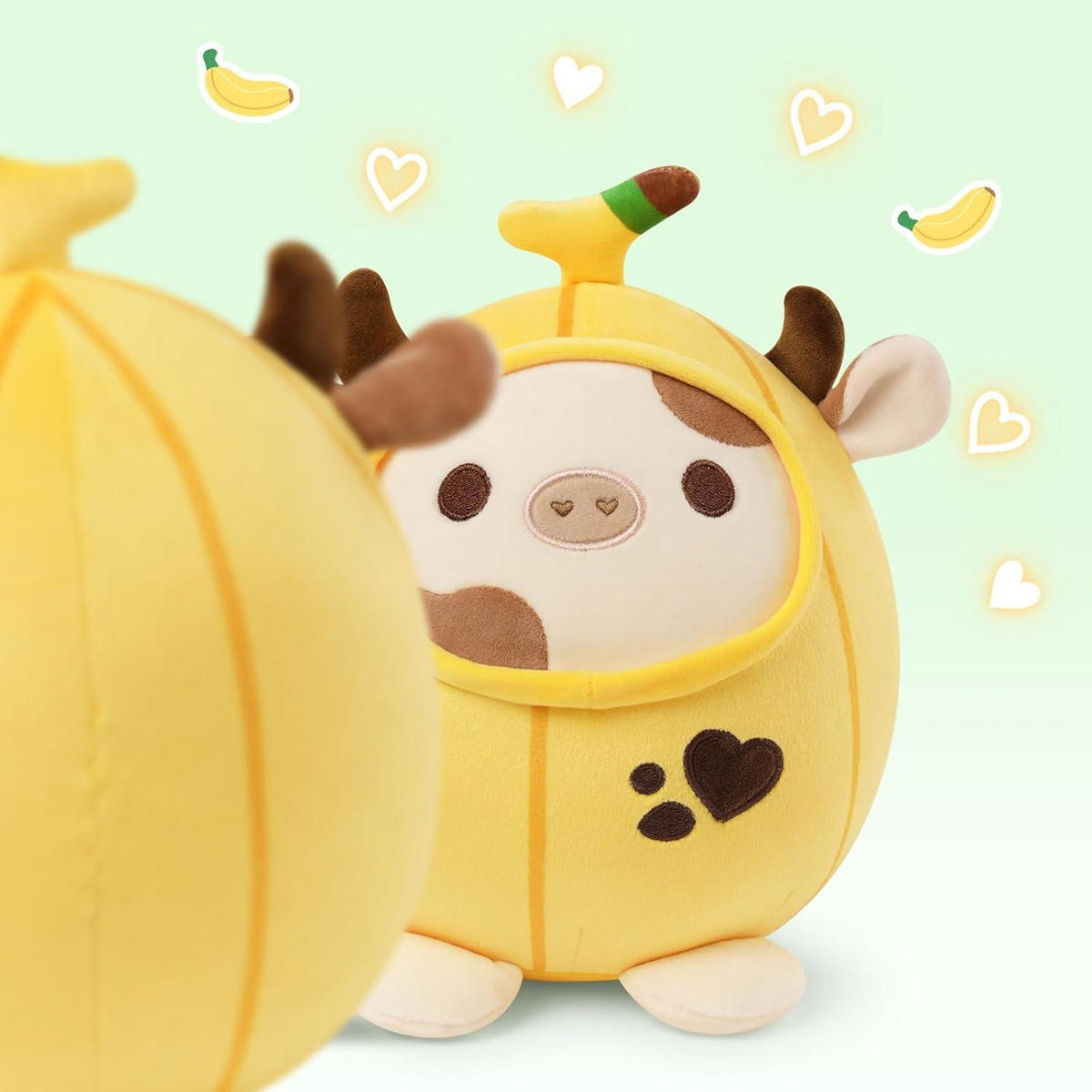 PLÜSCHTIER Kuh Gelb Banane 20 cm - Gelb, Textil (20/20cm)