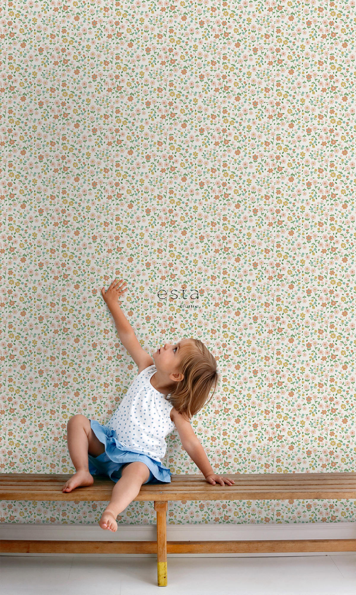 TAPETE Blumen 53 cm x 10.05 m - Weiß, Papier (53/0.1cm) - ESTAhome