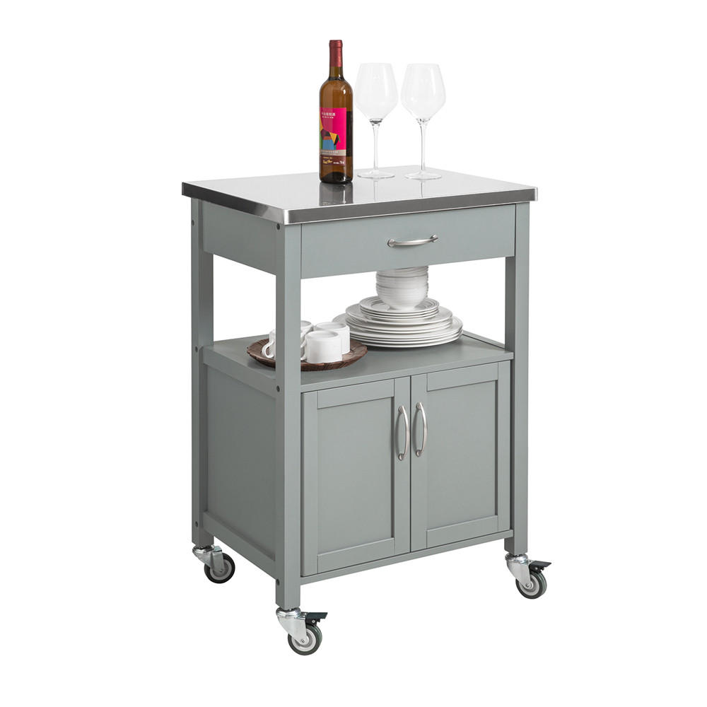 KÜCHENWAGEN Grau - Grau, Holzwerkstoff (60/90/45cm) - SoBuy