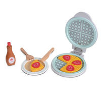 SPIELZEUG-KÜCHENGERÄT 4334 bunt Waffeleisen, Holz, Waffelstücke, Erdbeeren, Teller, Ahornsirup - Multicolor, Holz (17/3/21cm) - Moni