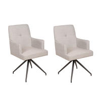 GARTENSTUHL Lisa 2er Set Stahl Hellgrau 94x56x62cm - Hellgrau, Metall (56/94/62cm) - DELUKE
