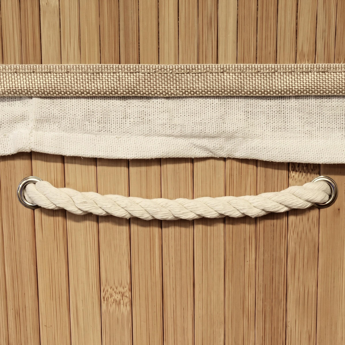 WÄSCHEKORB aus Bambus 63/43/60 cm - Beige, Naturmaterialien (43/60/63cm) - NUXIO