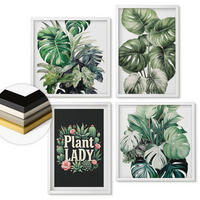 WANDBILDER 4er-Set - 50x50 cm & 40x60 cm Weißer Rahmen - Tropische Pflanzen, Pflanzenliebhaberin - Weiß, Kunststoff (50/50cm) - ArtPrintCave