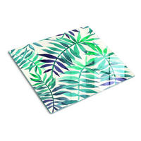 GLASPLATTE 60x52 cm Tropische Blätter - Grün, Glas (60/0.4/52cm) - TULUP