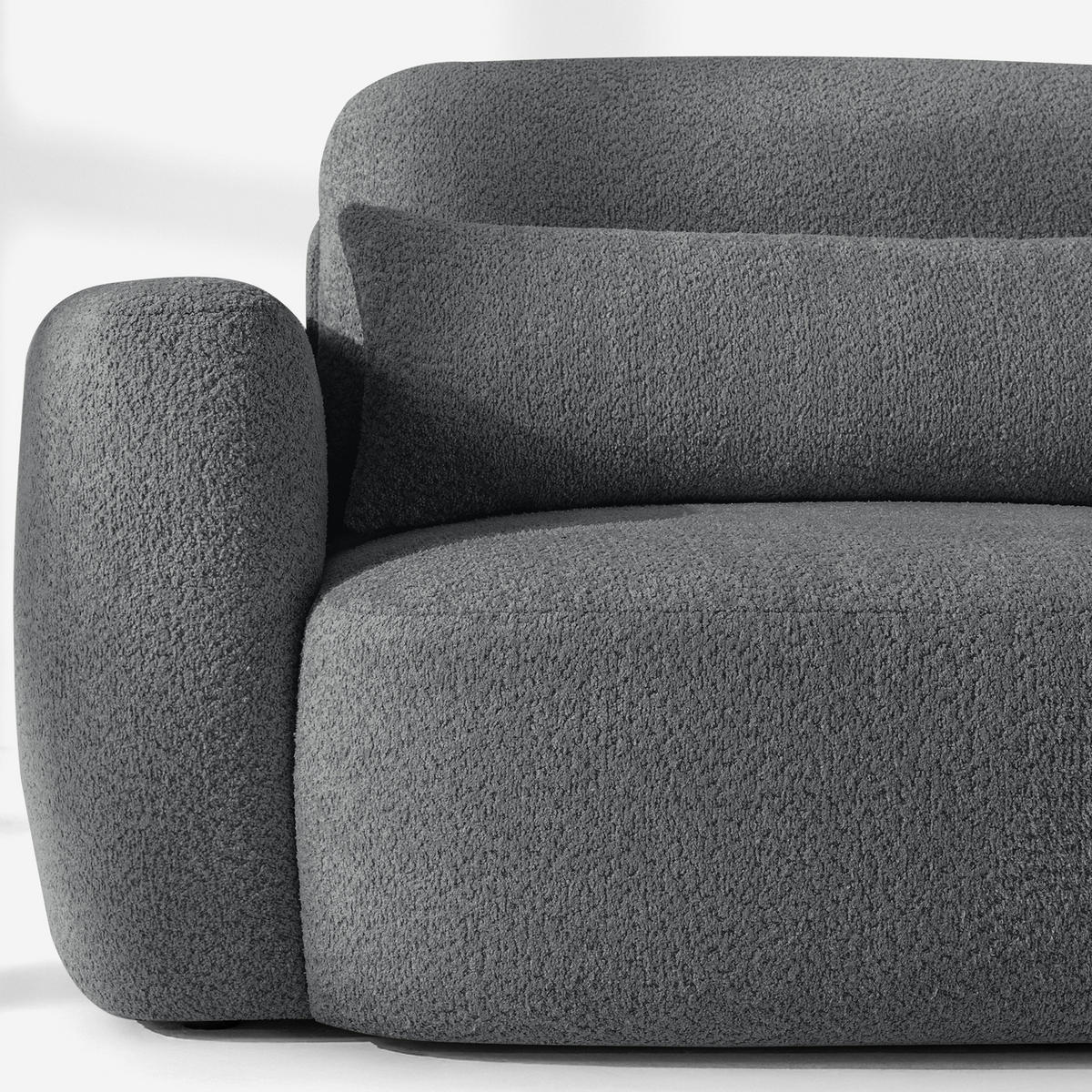 SOFA 3 ELOSA - Dunkelgrau, Holz/Textil (245/85/115cm) - KONSIMO®