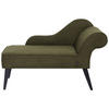 CHAISELONGUE olivgrün rechtsseitig Biarritz - Schwarz/Grün, Textil (118/77/60cm) - Beliani