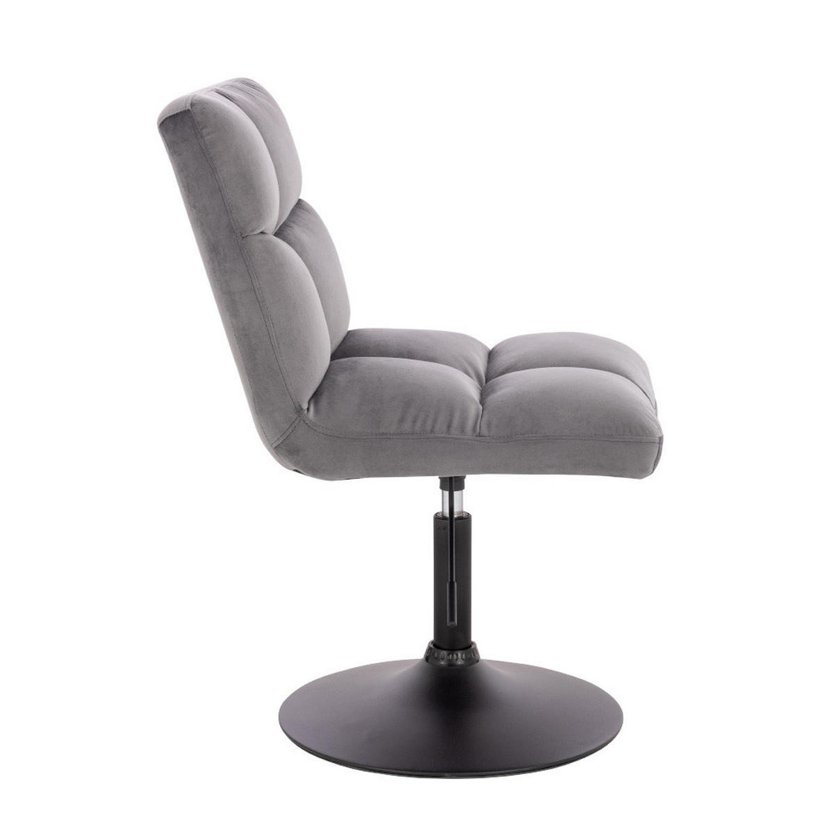 BARHOCKER ACE - Samt Hellgrau, 4 - Hellgrau, Textil/Metall (47/81/63cm) - Home Deluxe