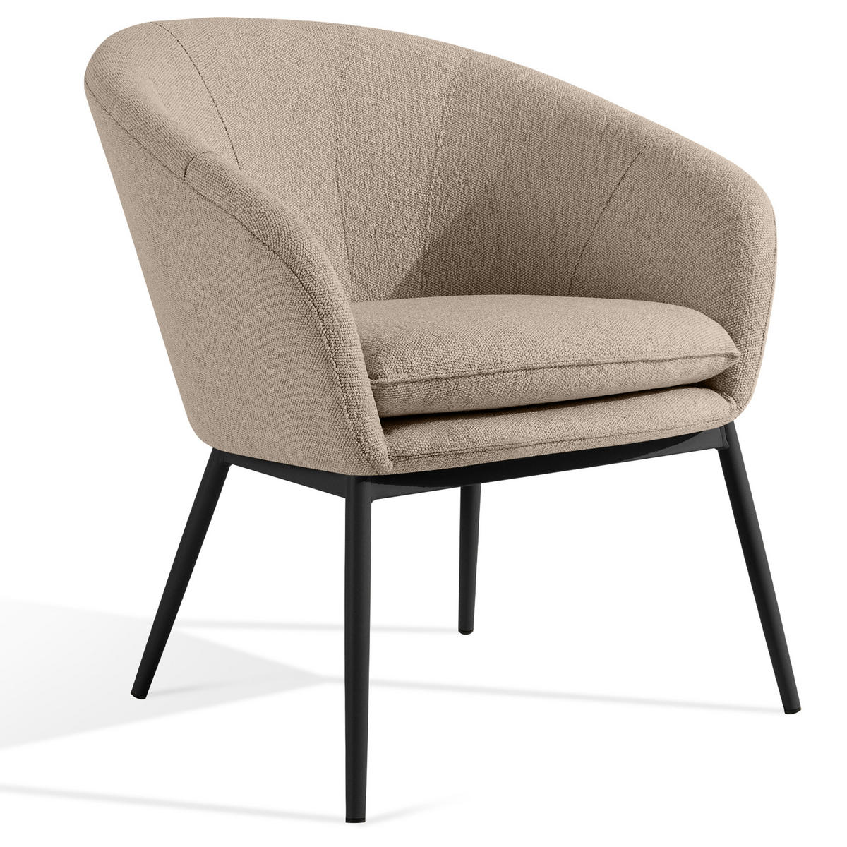 GARTENMÖBELSET SOLIS Gartenlounge-Set, hellbraun/schwarz - Hellbraun, Textil/Metall - KONSIMO®