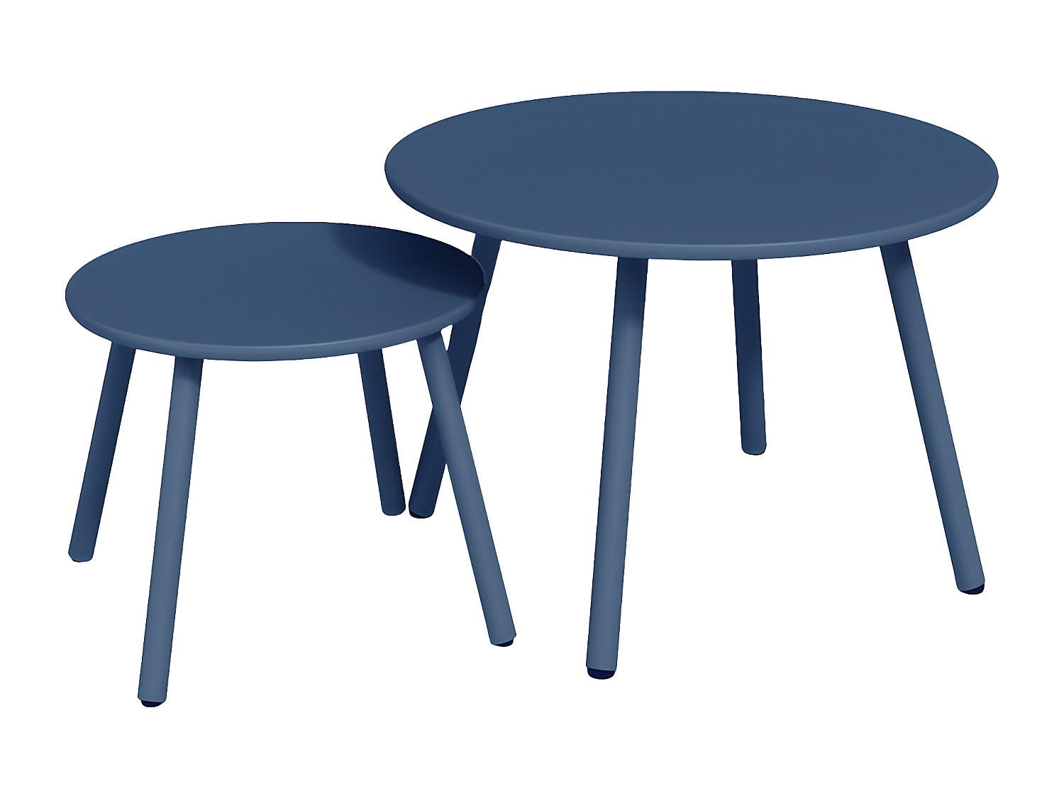 2ER-SET Garten-Beistelltische - Metall - Dunkelblau - MIRMANDE von MYLIA - Blau, Metall (60/60/34cm) - Vente-Unique