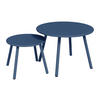 2ER-SET Garten-Beistelltische - Metall - Dunkelblau - MIRMANDE von MYLIA - Blau, Metall (60/60/34cm) - Vente-Unique