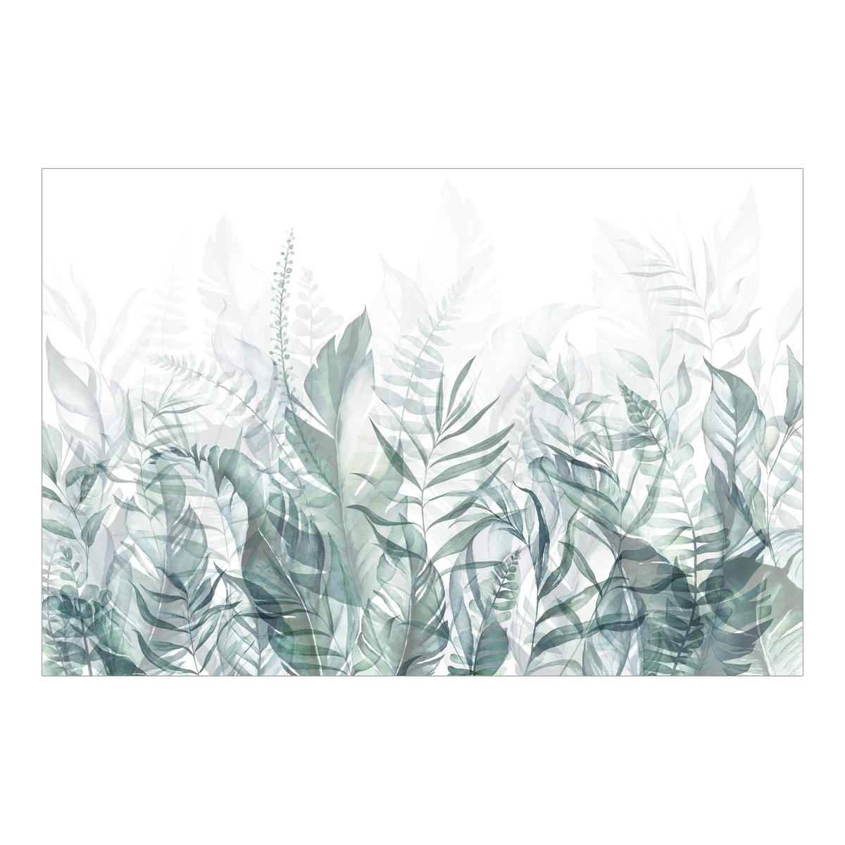 FOTOTAPETE Botanik - Tropische Blätter Grün 384/255 cm - Grün, Papier (384/255cm) - Bilderwelten