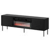 TV-LOWBOARD Cortina 180 mit Elektrische Kamin - Schwarz, Holzwerkstoff/Metall (180/60/40cm) - MIRJAN24