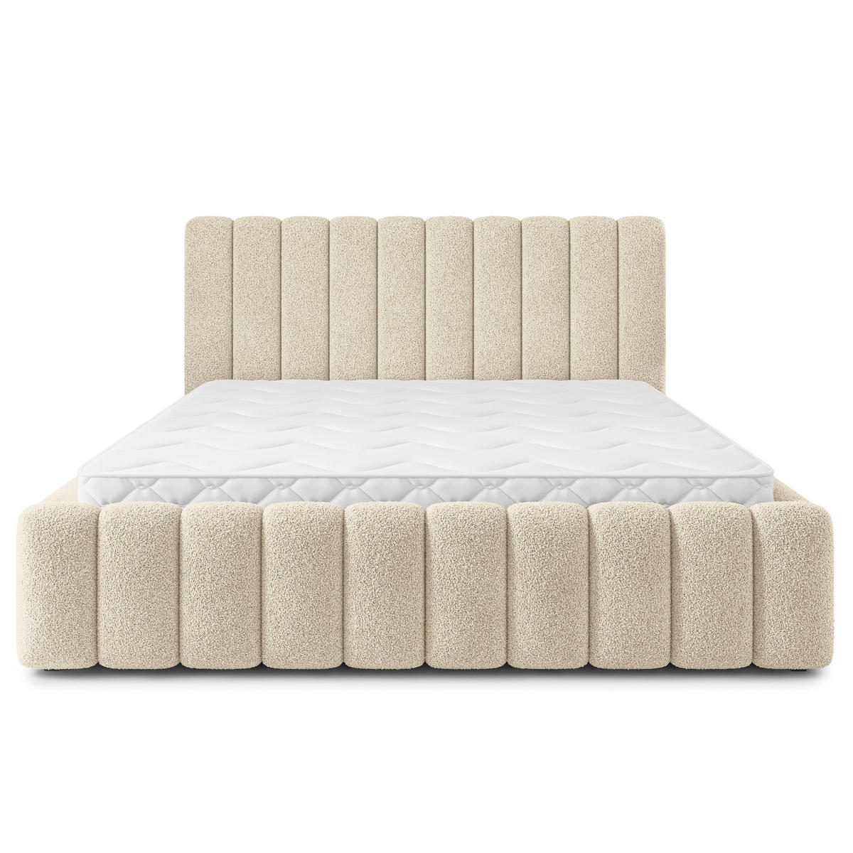 POLSTERBETT DINESE Q 120x200 cm mit Bettkästen - Creme - Creme, Holz (120/200cm) - MASSENO