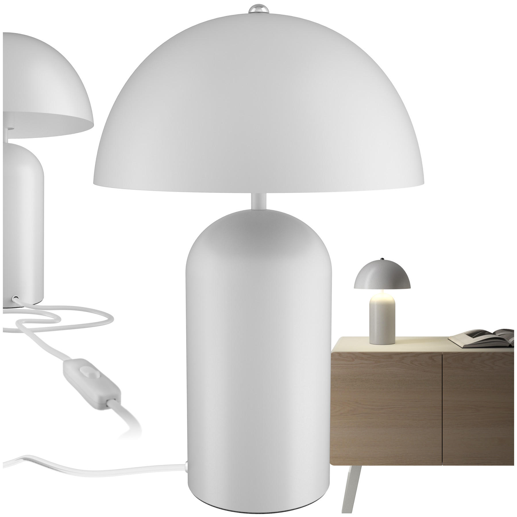 RETRO-TISCHLAMPE Altea,25 x 37 cm,weiß - Weiß, Metall (25/25/37cm) - tectake