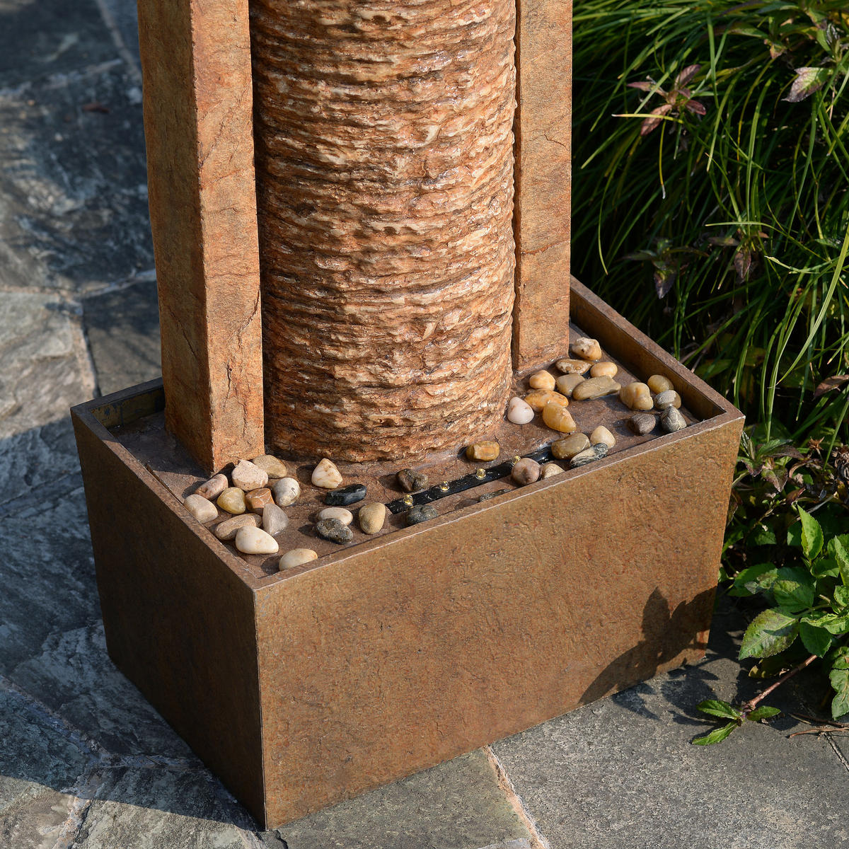 GARTENBRUNNEN Säule braun - Braun, Kunststoff (34/22/82cm) - Teamson Home