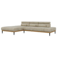 ROHOVÁ SEDAČKA PAVERO L - Béžová Samet - Vľavo - čierna/béžová, kov/textil (205/316cm) - MKS