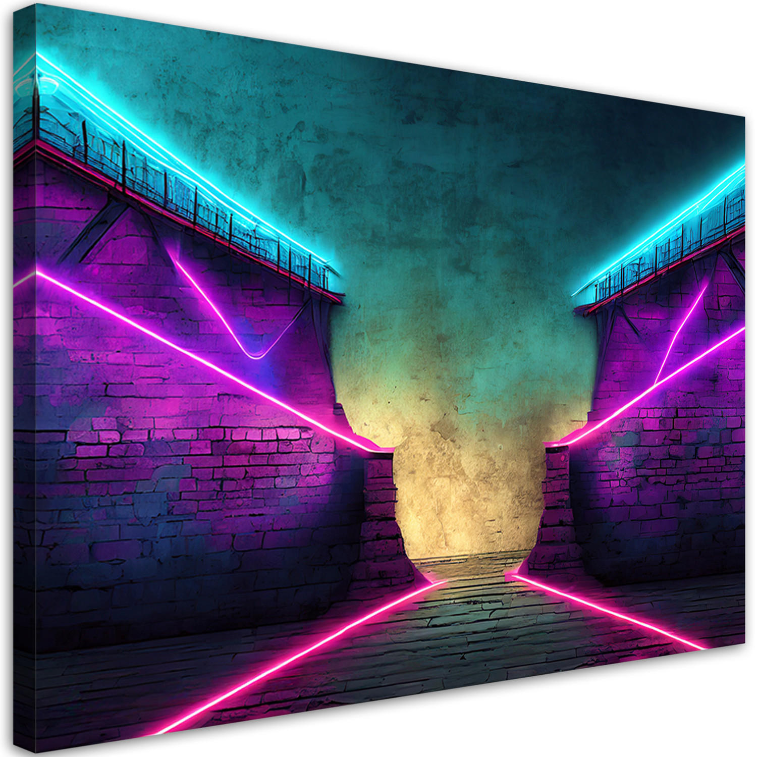 WANDBILD neon textur abstrakt - Lila, Textil (60/40cm) - Feeby