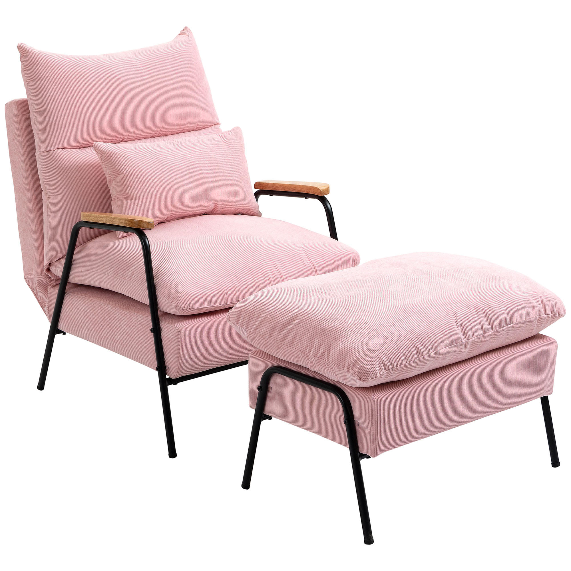 RELAXSESSELSET Rosa - Rosa, Metall (91.5/88/68cm) - HOMCOM