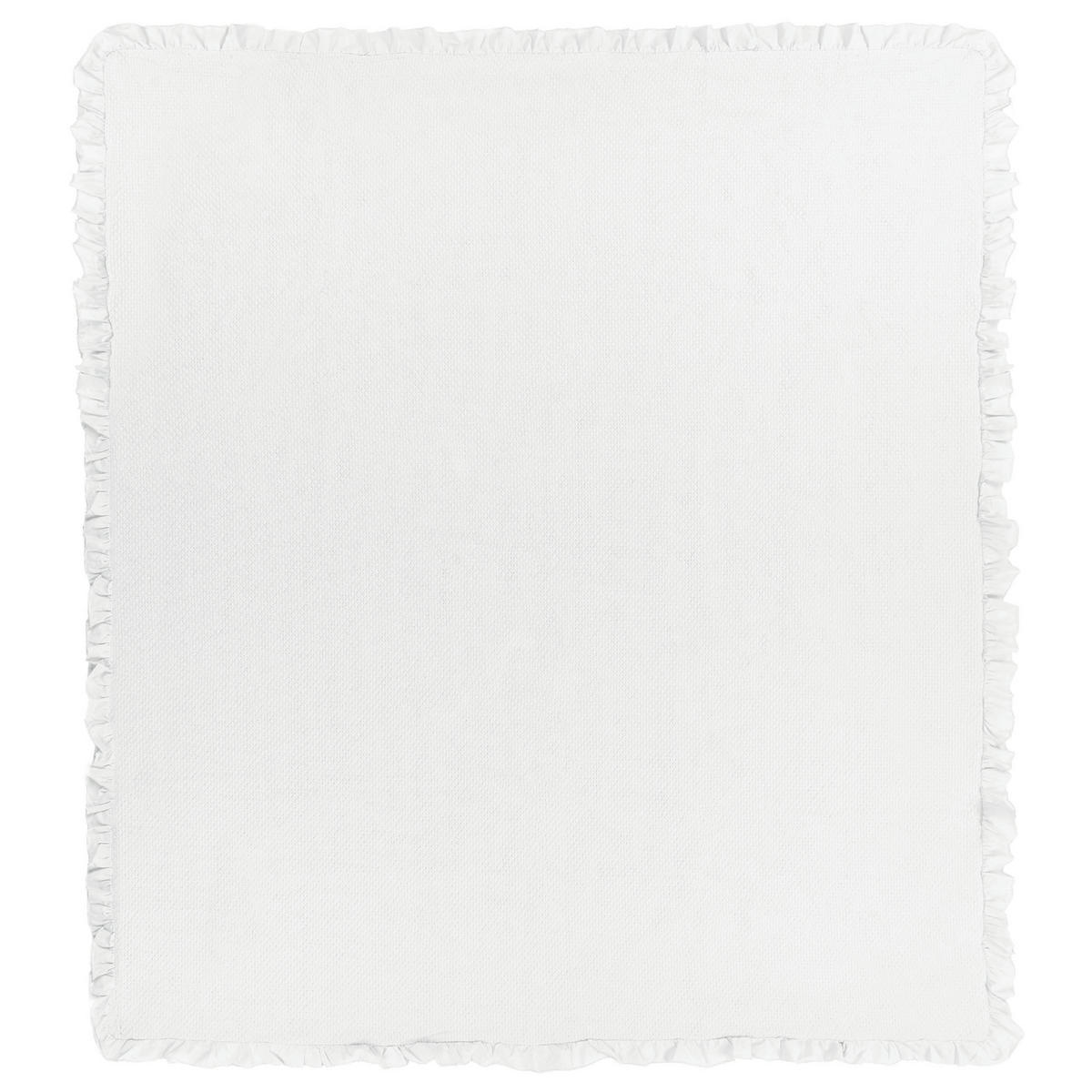 DECKE Weiß 220 x 240 cm Hatton - Weiß, Textil (240/220cm) - Beliani