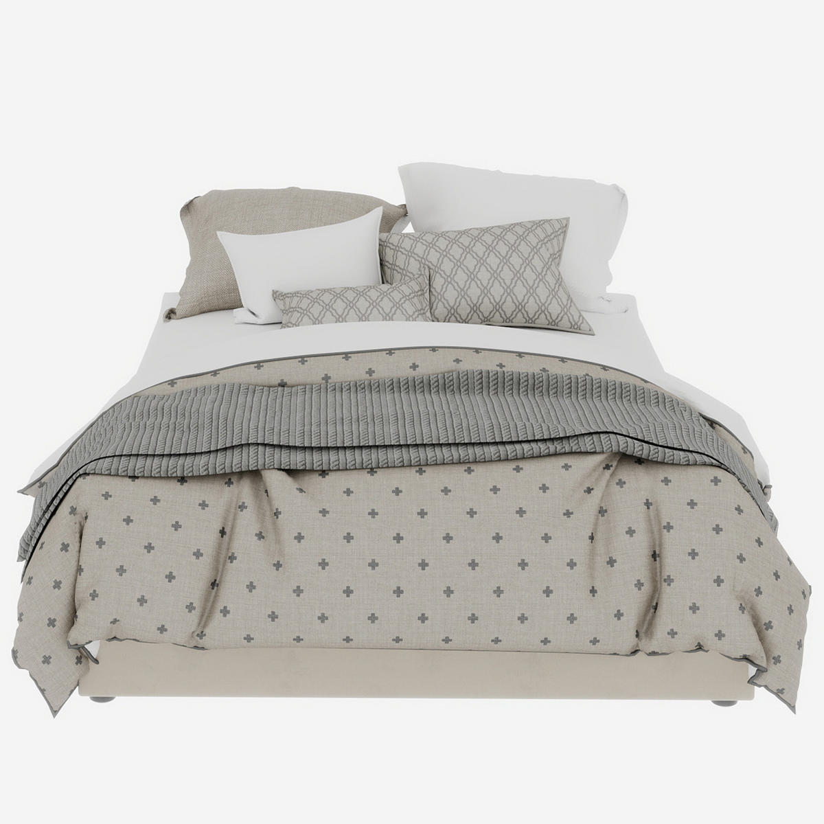 POSTEĽOVÝ rám 160/200 cm béžový s plynovým zdvihom z látky a kovu - béžová, textil (160/200cm) - OKWISH