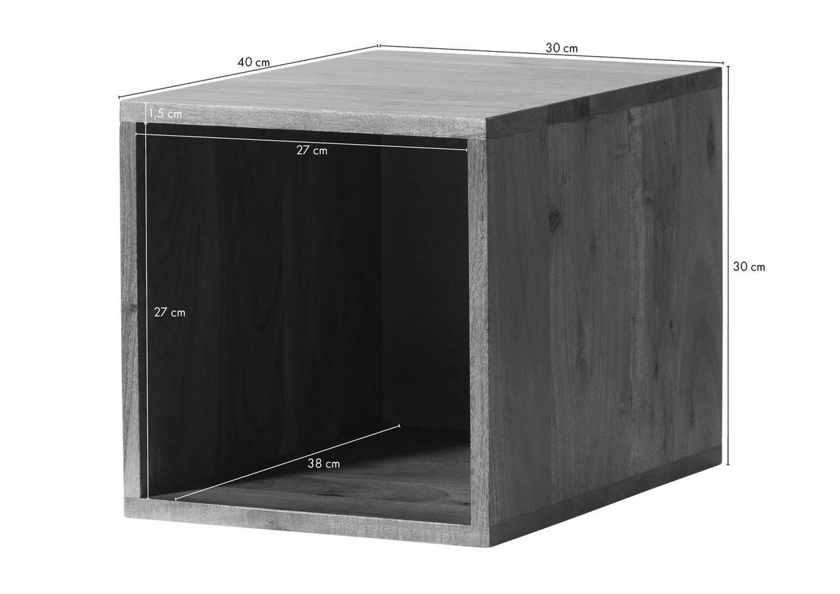WÜRFELREGAL Akazie 30x40x30 natur lackiert MONTREAL #133 - Braun, Holzwerkstoff (30/30/40cm) - Massivmoebel24