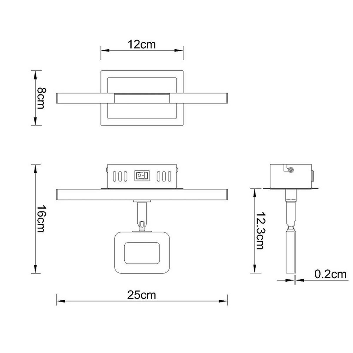 LED WANDLEUCHTE Chrom Nickel Silber 2er Set - Silberfarben, Metall (7/15.5/25cm) - Globo Lighting