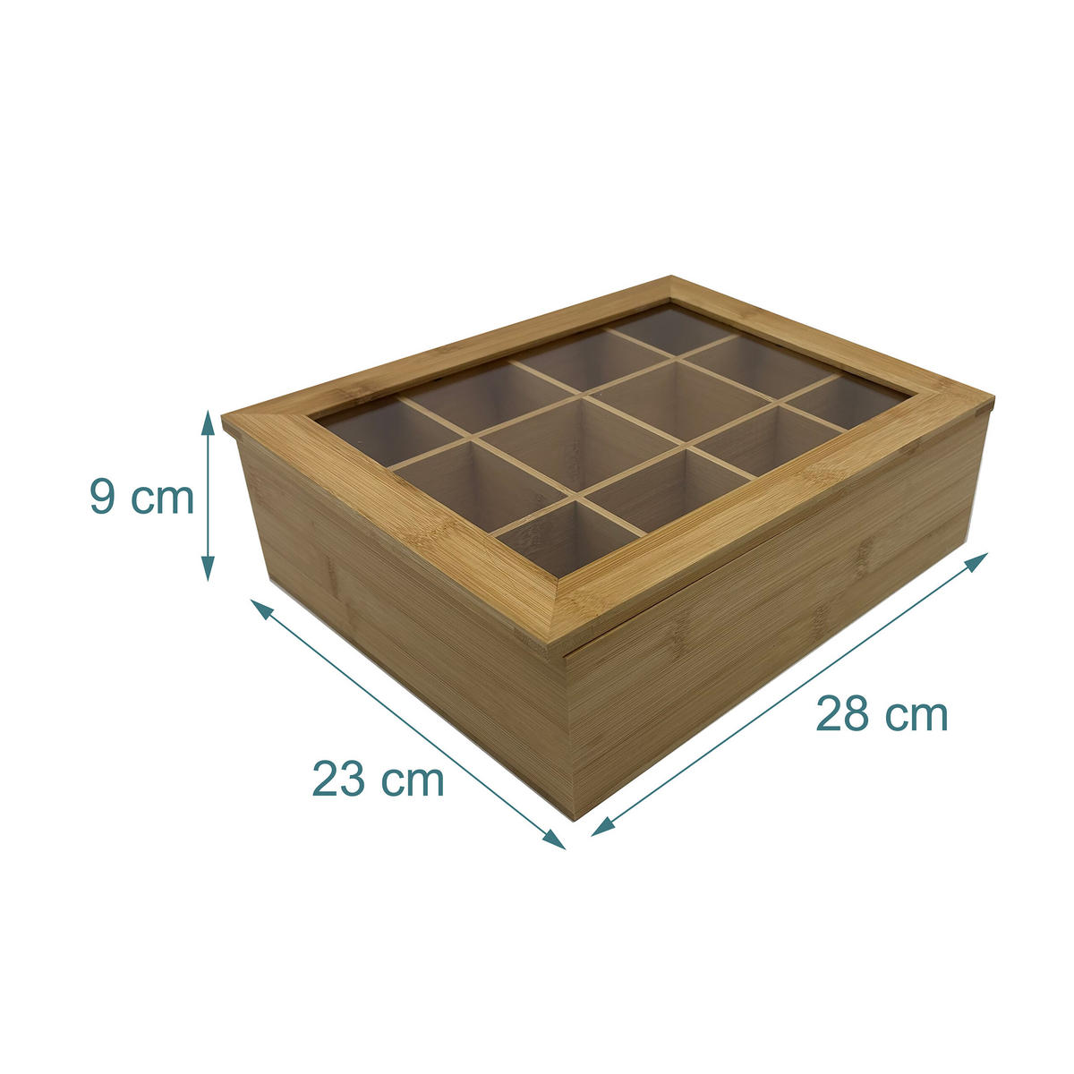 TEEBOX - Hellbraun, Holz/Kunststoff (28/9/23cm) - Relaxdays
