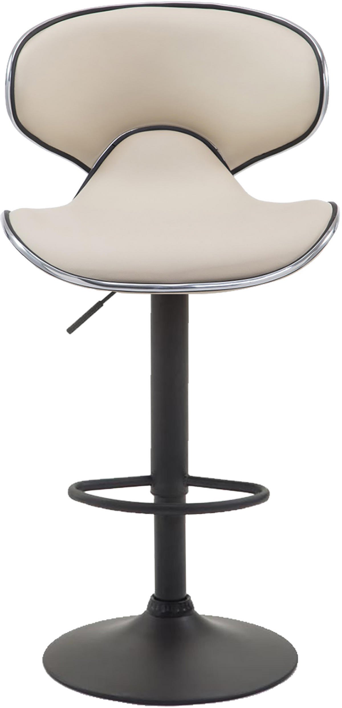BARHOCKER 2er Set Lederlook creme - Creme/Schwarz, Textil/Metall (46/88/49cm) - CLP