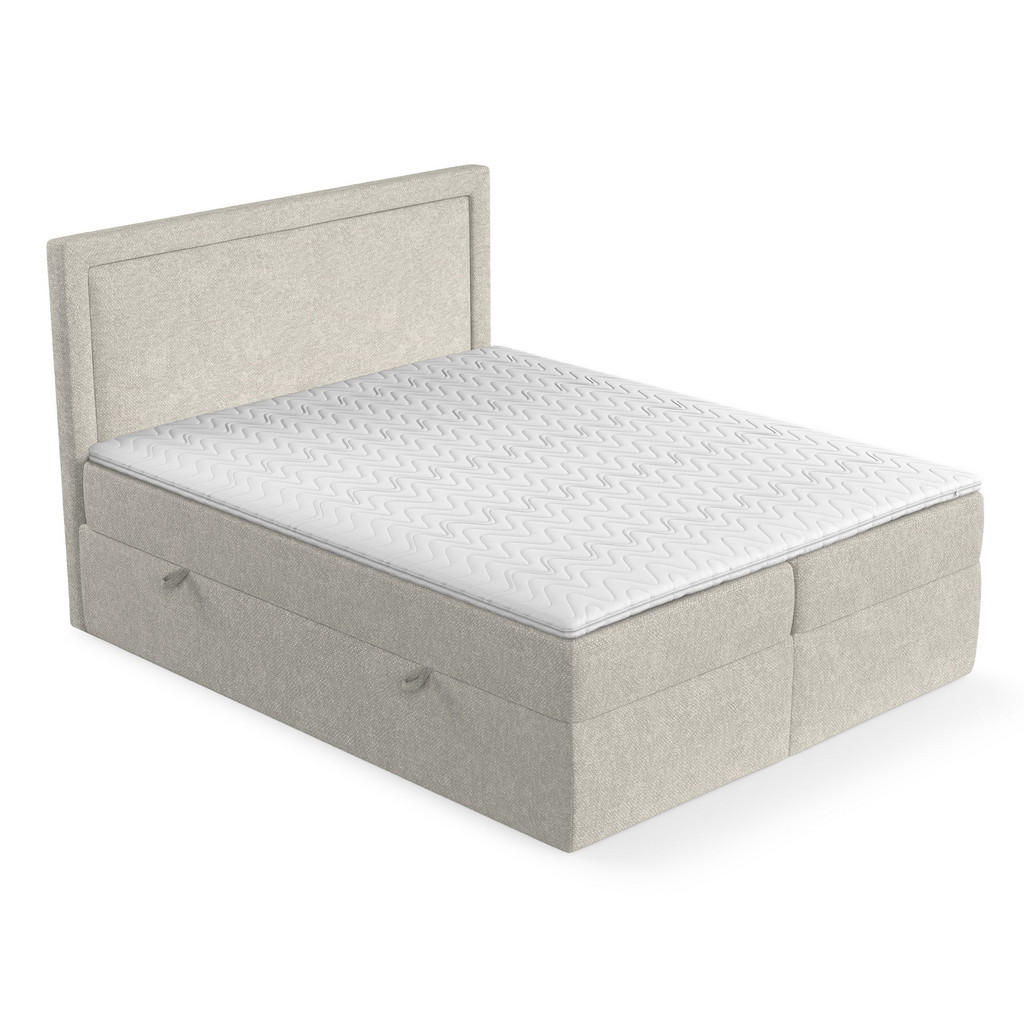 Thumbnail - Maison de Reve Boxbett, Beige, Grau, Textil, Buche, Kiefer, H3, Höhe ca. 20 cm, 200x200 cm, Oeko-Tex® Standard 100, Reac...
