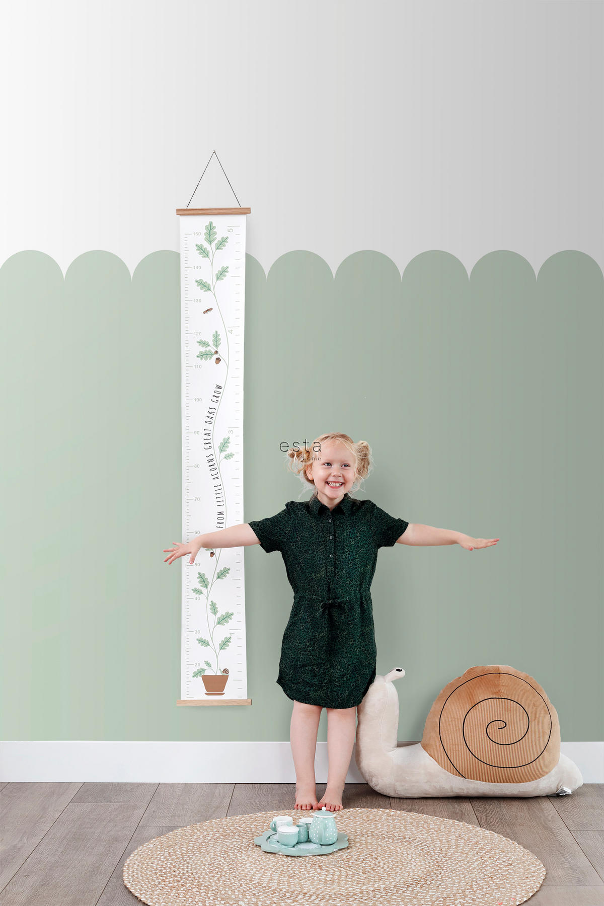 FOTOTAPETE halbhohe Wandverkleidung 100 x 279 cm - Grün, Papier (100/279cm) - ESTAhome