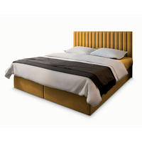 BOXBETT BRESEL 180x200 cm mit Matratze und Topper - Gelb - Gelb, Holz (180/200cm) - MASSENO