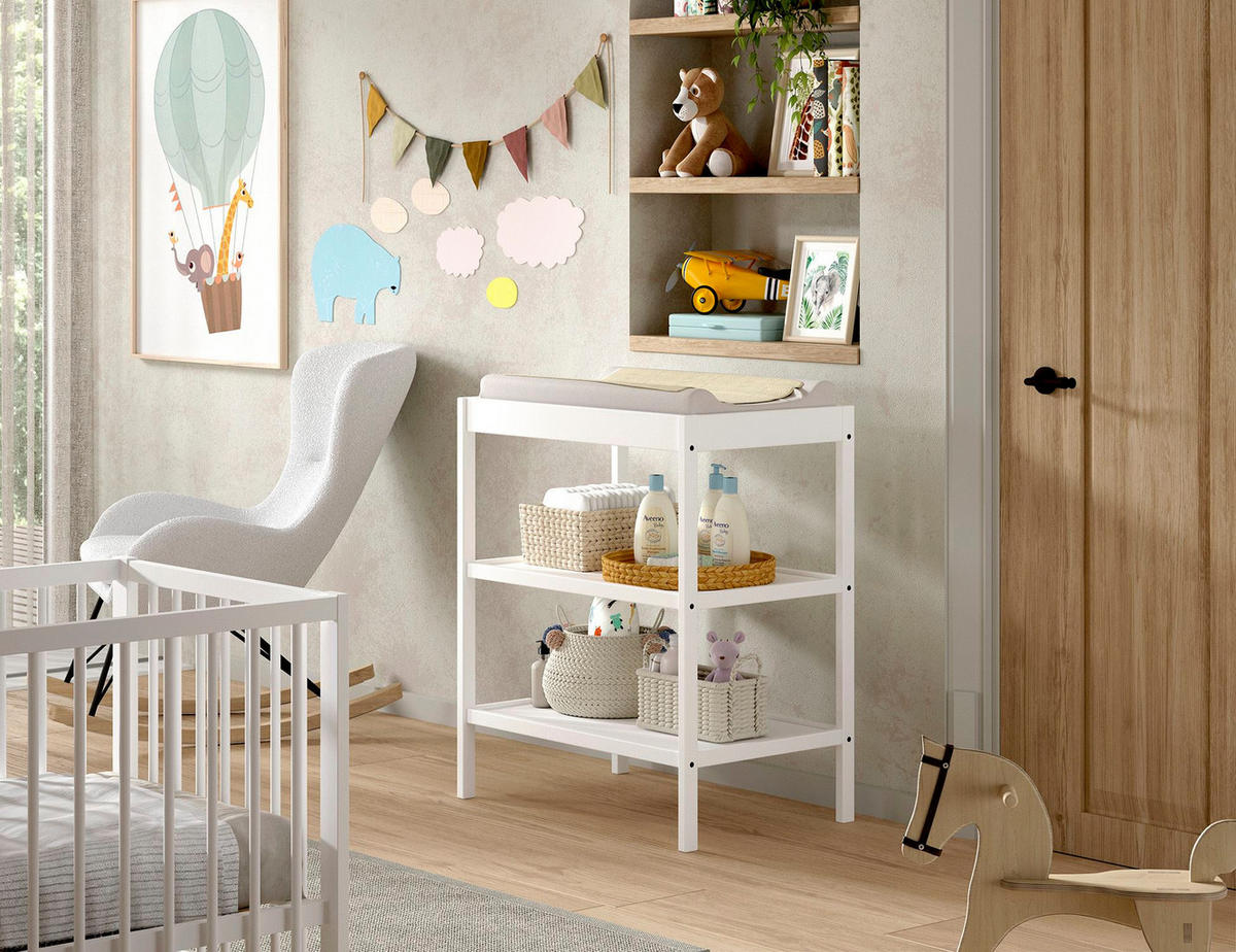 WICKELREGAL Kara-lynn 79x50x95 aus Buche Massivholz Farbe Weiß - Weiß, Holz (79/95/50cm) - 58aufmkessel