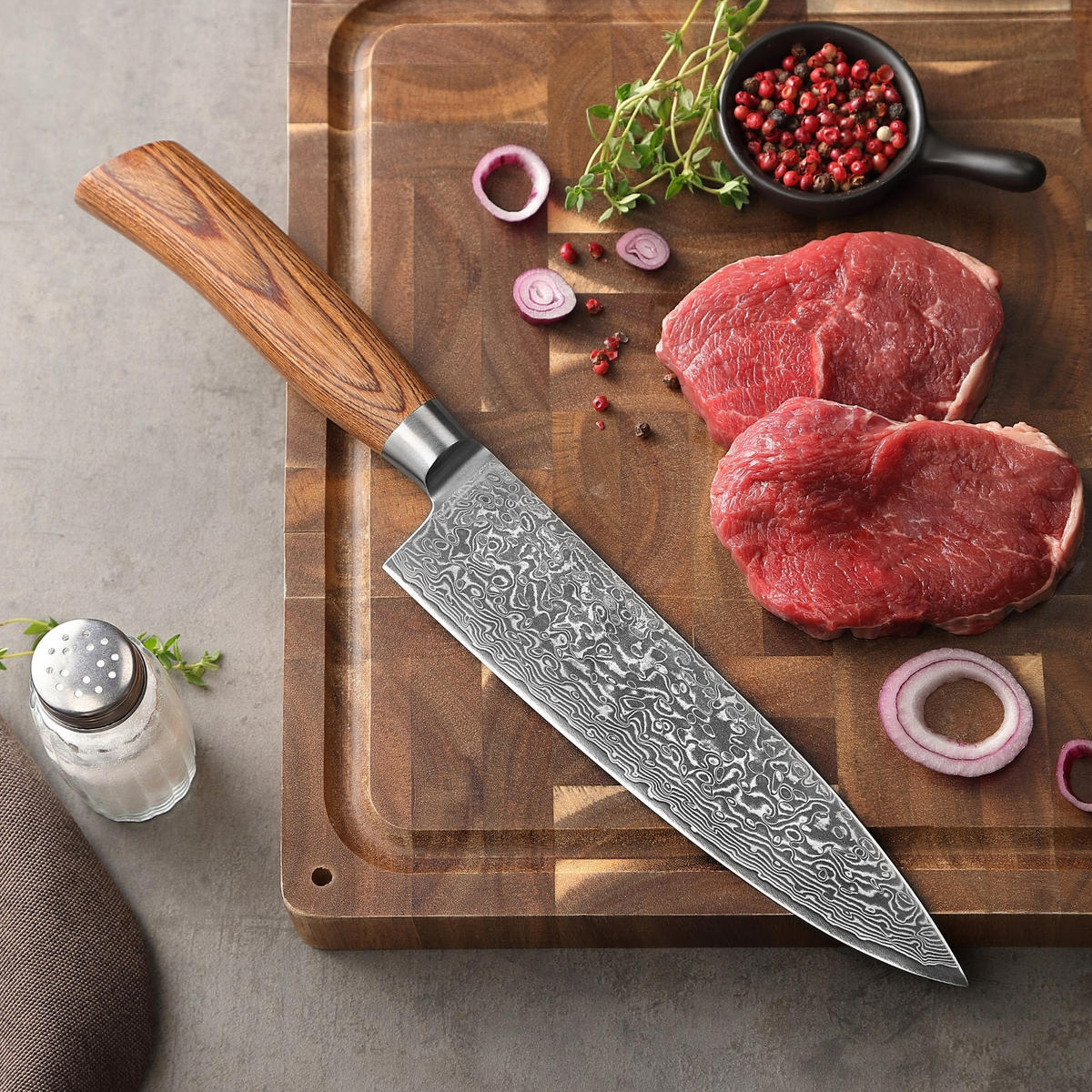 MESSERSET 6-TEILIG 8–20 cm - Braun, Holz/Metall - Wakoli