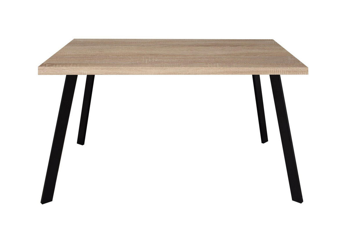 ESSTISCH rechteckig Ediva 1 140 x 90 x 75 Esszimmertisch Schwarz/Eiche Sägerau - Braun, Metall (140/90/75cm) - 58aufmkessel