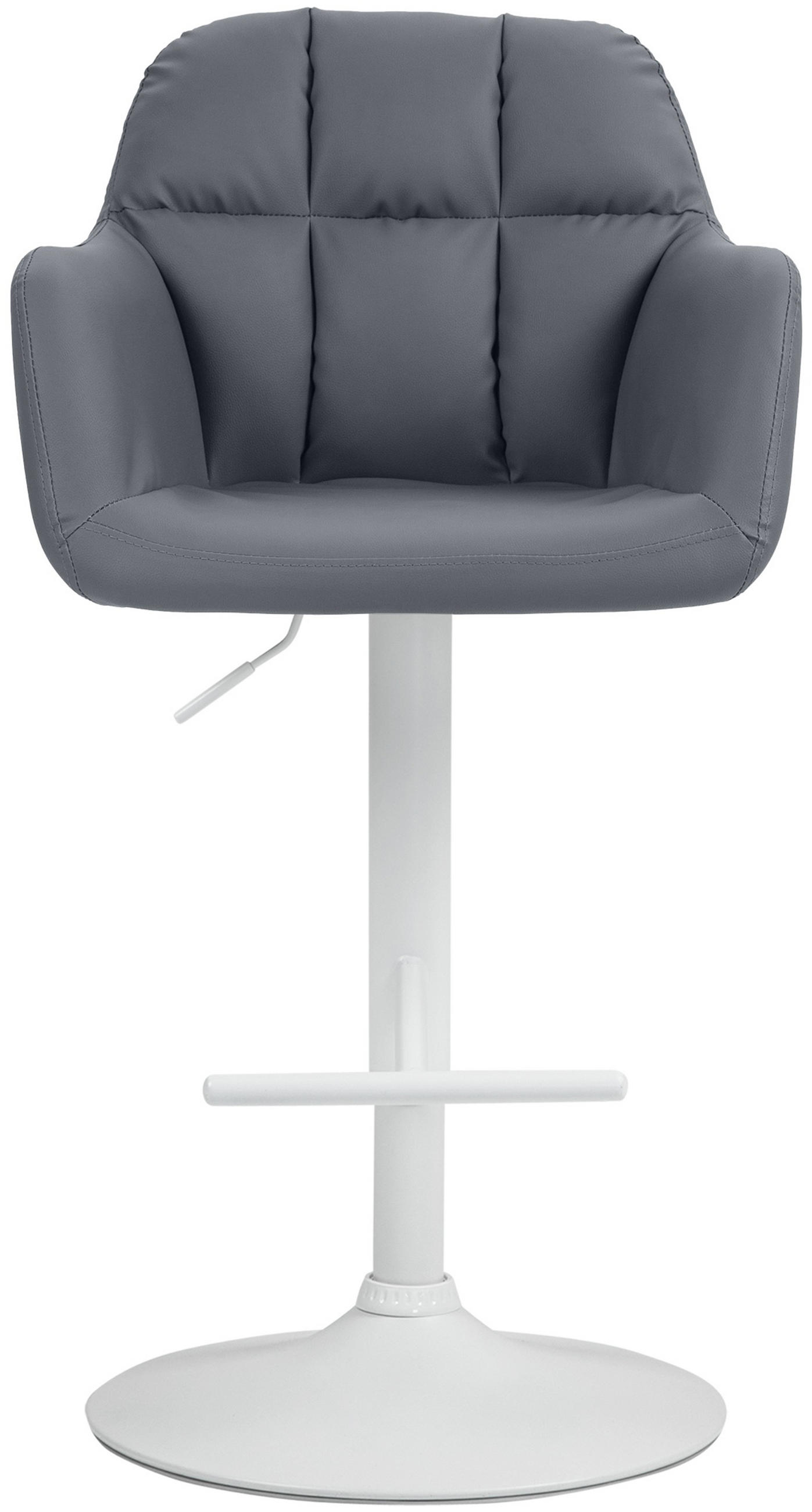 BARHOCKER Nardo Kunstleder weiß grau - Weiß/Grau, Kunststoff/Metall (57/118/59cm) - TPFLiving