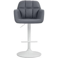 BARHOCKER Nardo Kunstleder weiß grau - Weiß/Grau, Kunststoff/Metall (57/118/59cm) - TPFLiving