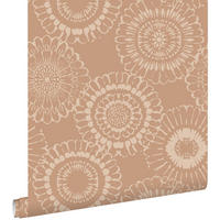 TAPETE Blumen 50 x 900 cm - Terracotta, Papier (50/900cm) - ESTAhome