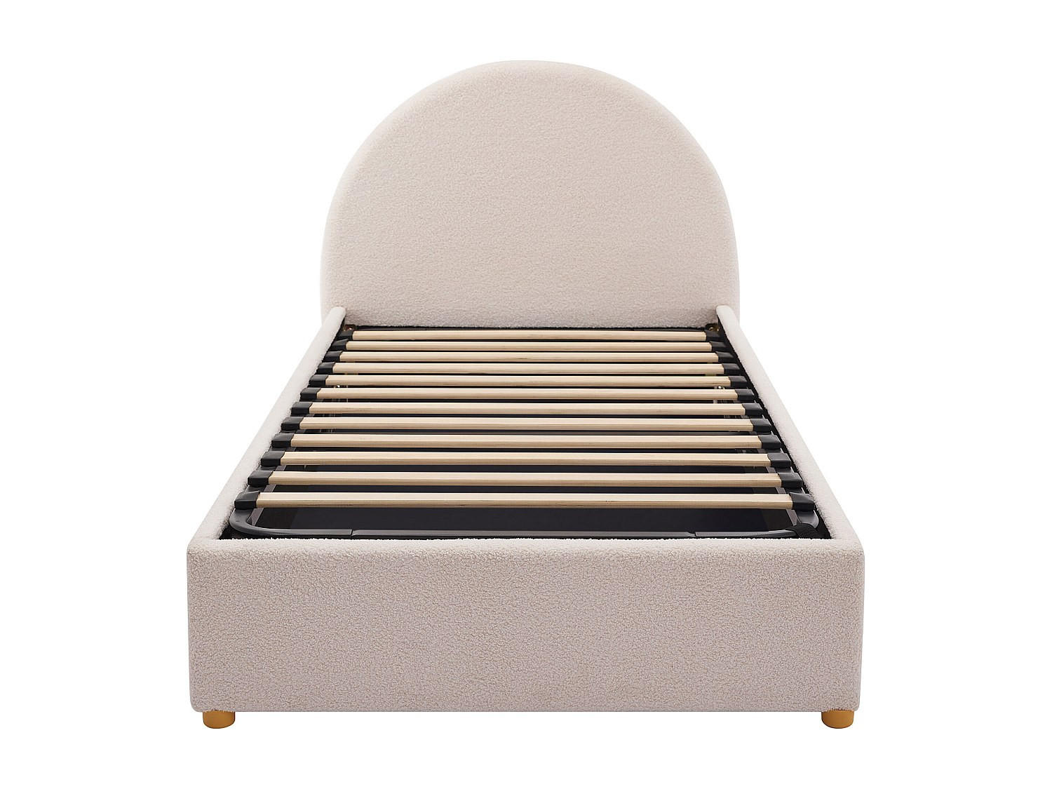 BETT mit Bettkasten - 1 Person - stoff - cremefarben Lirimo - Creme, Textil (90/190cm) - Vente-Unique