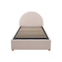 BETT mit Bettkasten - 1 Person - stoff - cremefarben Lirimo - Creme, Textil (90/190cm) - Vente-Unique