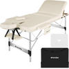 MASSAGELIEGE 3 Zonen Ko Tao,212 x 108 x 90 cm,beige - Beige, Metall (108/90/212cm) - tectake