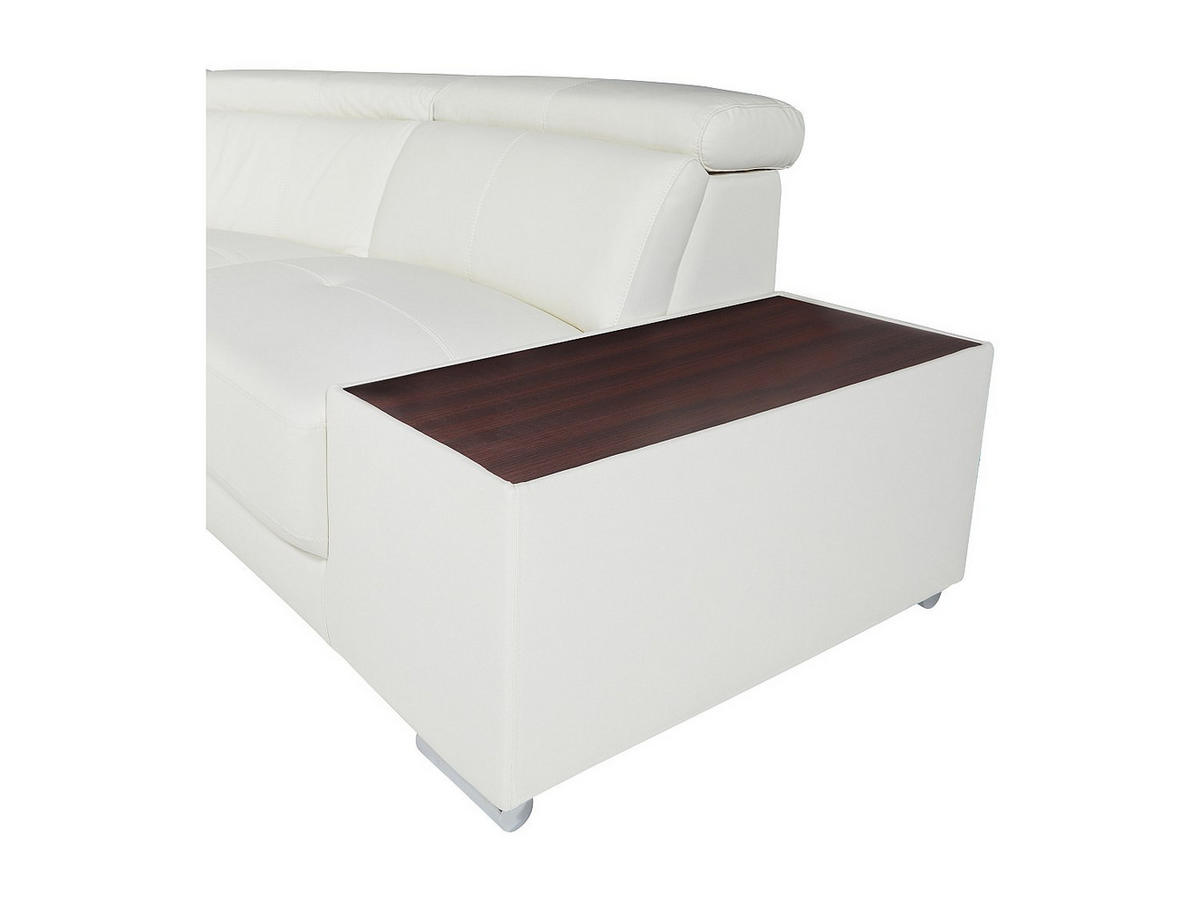 ECKSOFA Leder - Ecke Rechts - Weiß - NAHIA - Weiß, Leder (306/240cm) - Vente-Unique