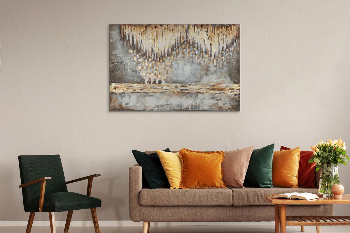 ÖLGEMÄLDE 120/80 cm - Beige/Braun, Holz/Textil (2.31/80cm) - KUNSTLOFT