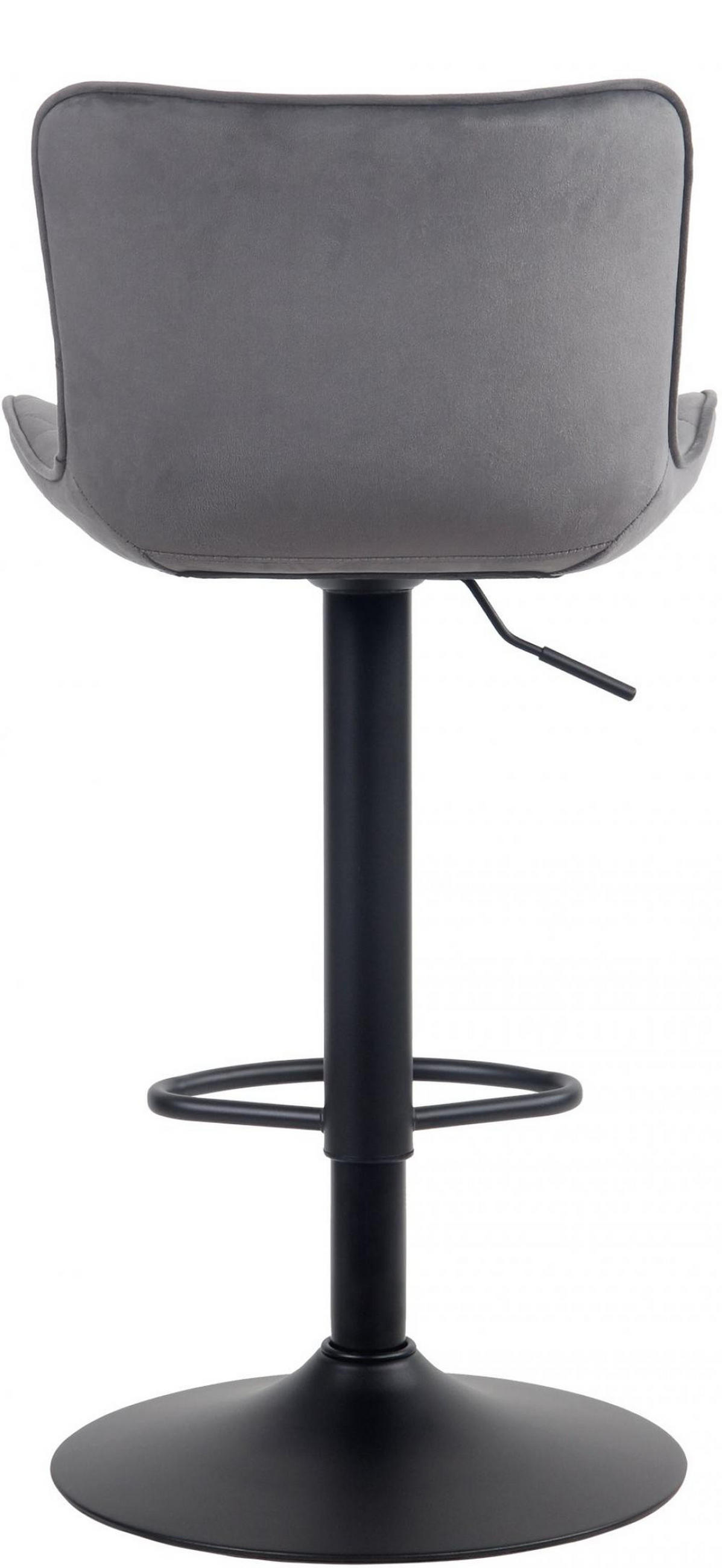 BARHOCKER Samt dunkelgrau - Dunkelgrau/Schwarz, Textil/Metall (48/83/54cm) - CLP