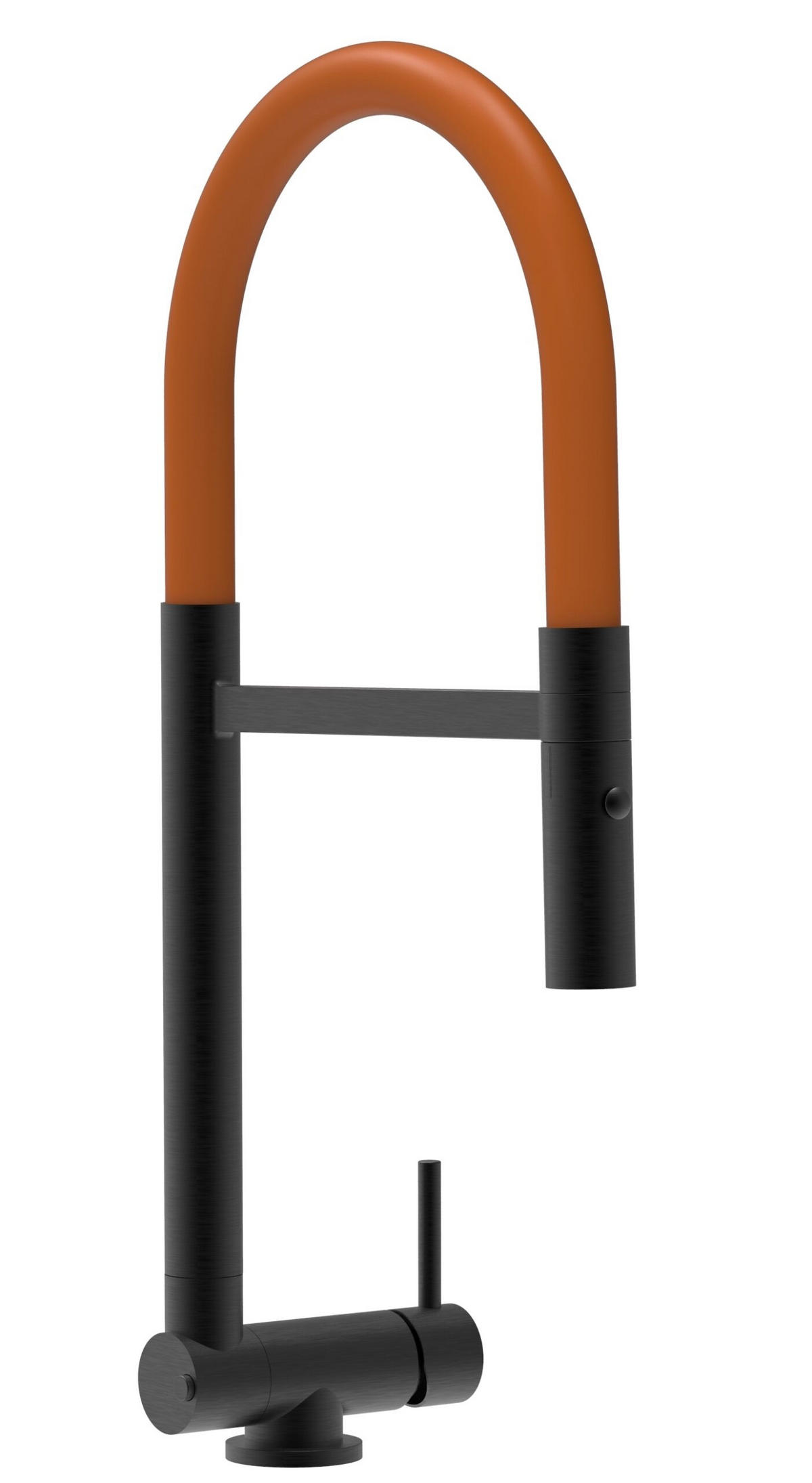 VORFENSTER-KÜCHENARMATUR, Umklappbar 4,5 CM, Schwarz Matt und Orange, 2-Strahl-Brause - Orange, Metall (21.3/44.4/21.3cm) - VIZIO
